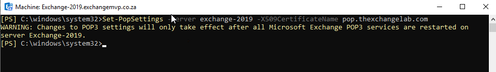Exchange 2019 - assign services to an ssl certificate