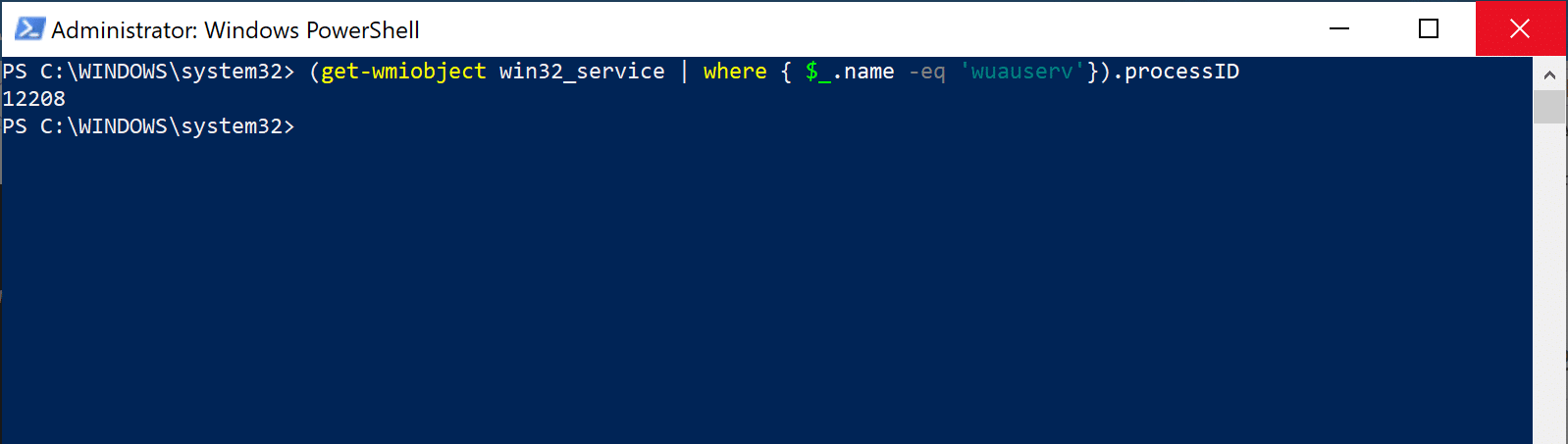 get process id and kill powershell