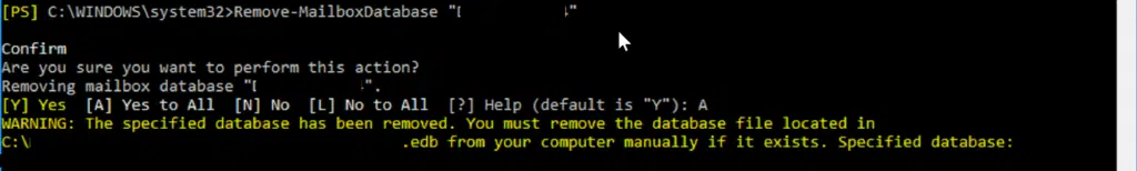 Exchange 2010 and higher:- remove a database copy and database using powershell Exchange 2010 and higher:- remove a database copy and database using powershell