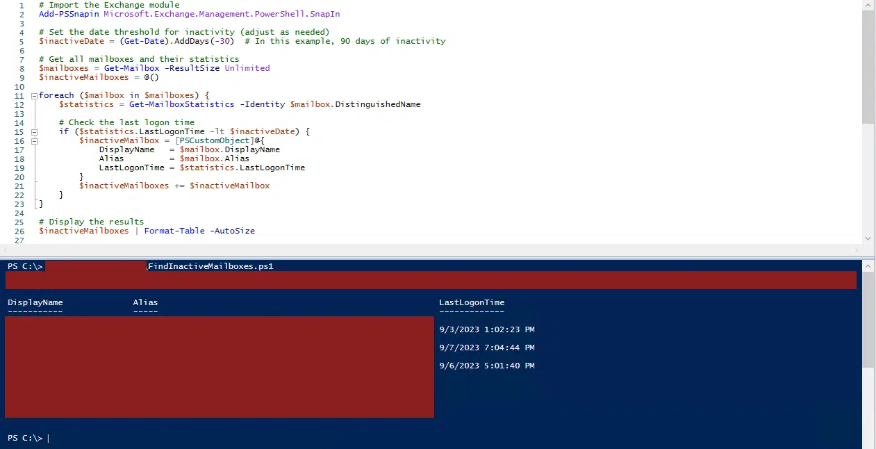 Quickly find inactive mailboxes in exchange 2019 by using powershell. Quickly find inactive mailboxes in exchange 2019 by using powershell.