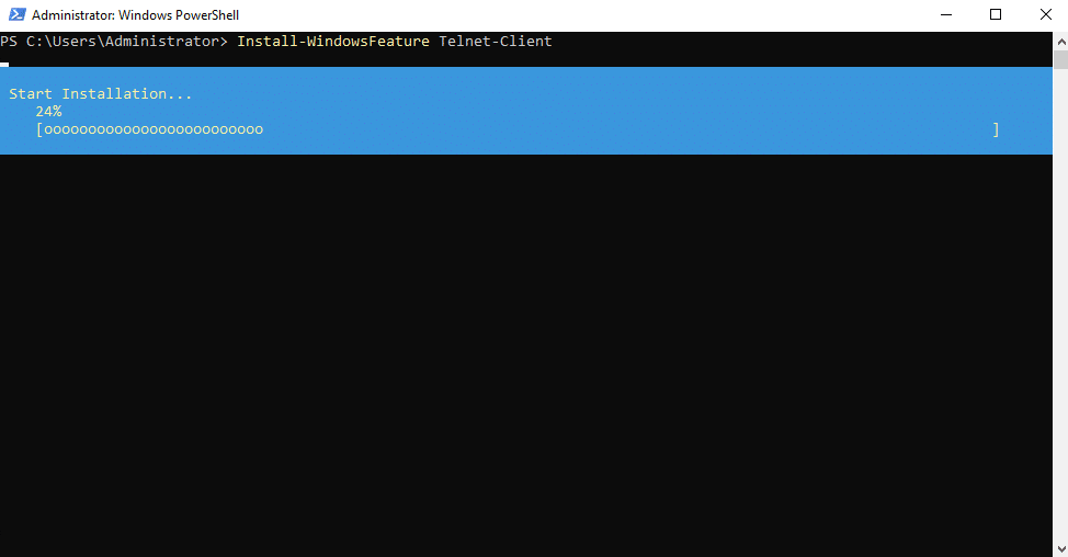 Quickly install the telnet-client on server 2019 utilizing powershell