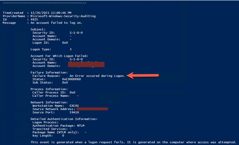 Search for specific security event id's in powershell