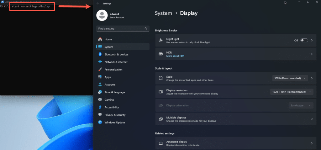How to Open up Settings in Windows 11 using PowerShell